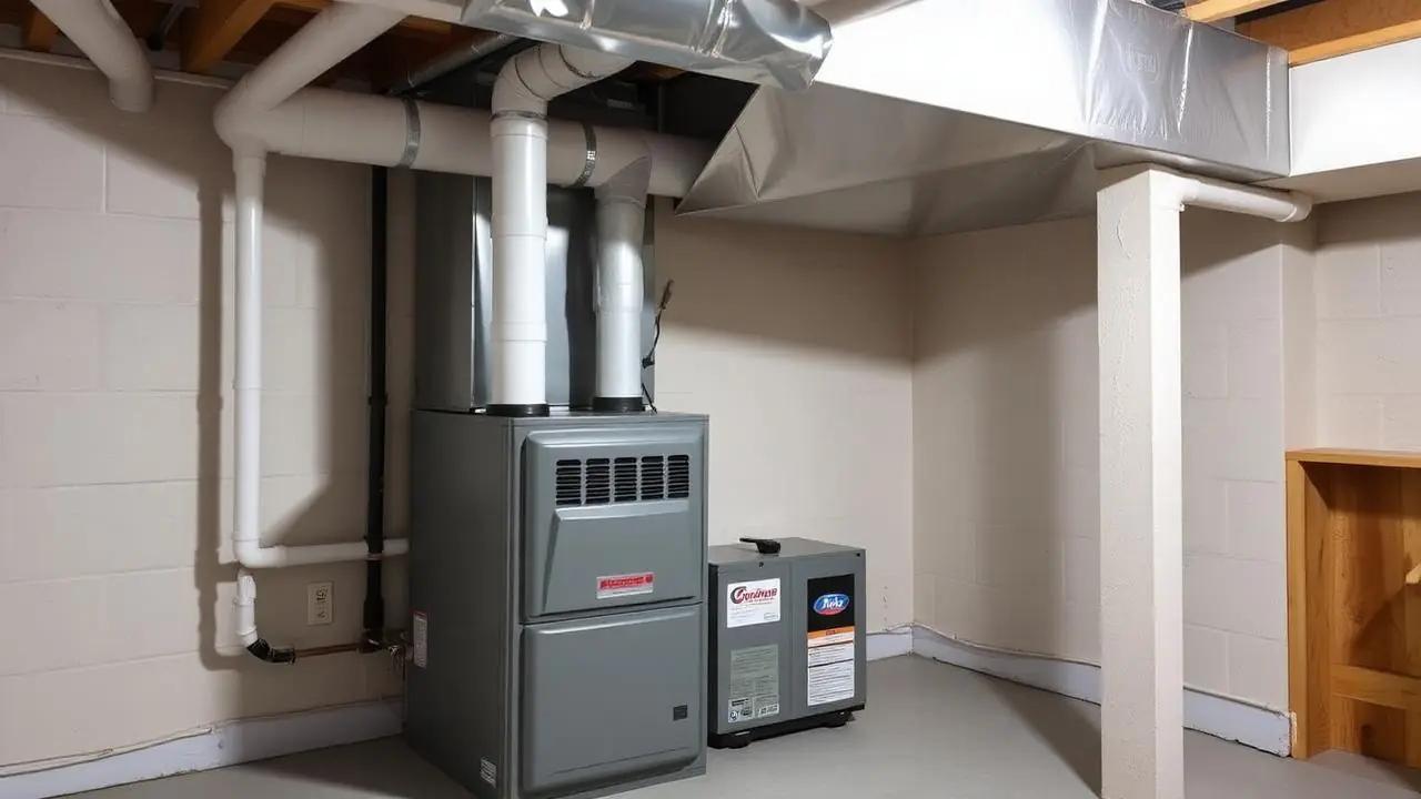 Newly installed high-efficiency gas furnace